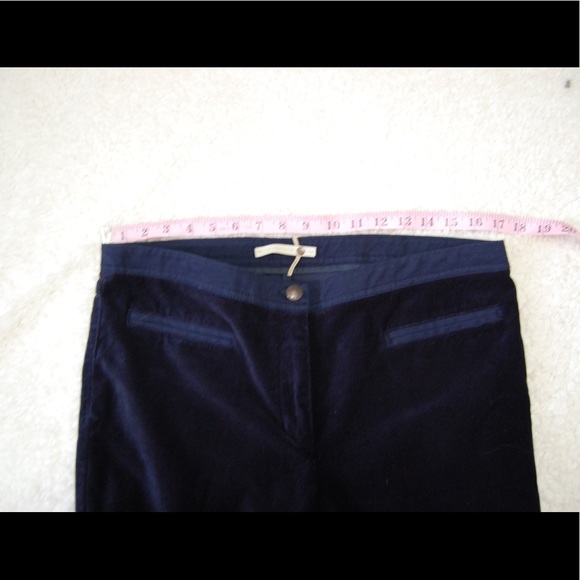 Anthropologie Leifnotes Navy Blue Lace Up Bow Pant - Picture 5 of 6